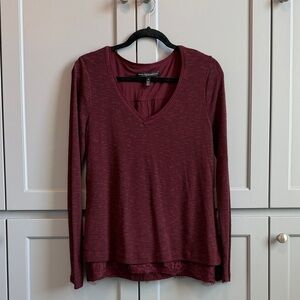 White House Black Market Maroon Long Sleeve Top Medium